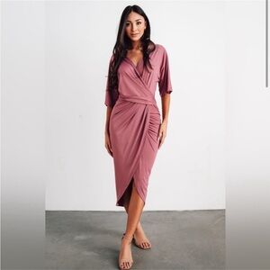 Baltic Born Solana Ruched Dress Small- Orchid